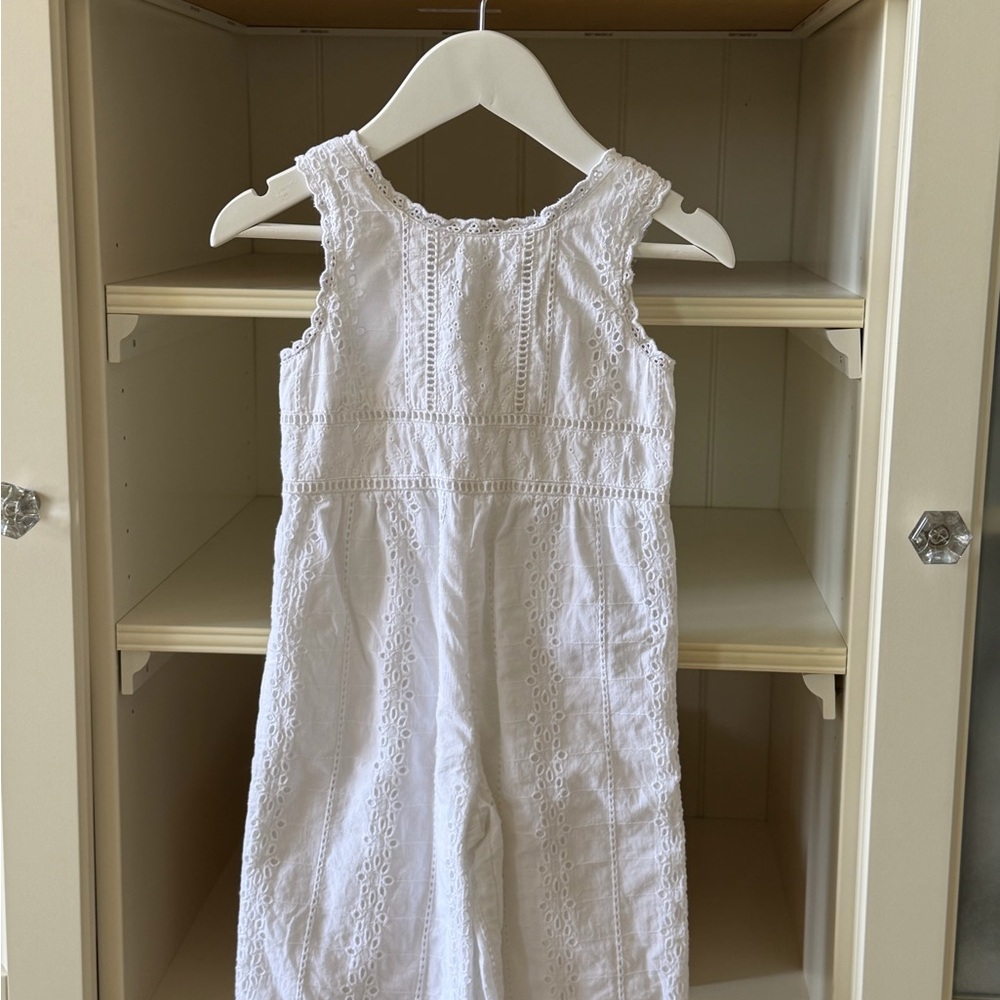 Zara White Eyelet Sleeveless Romper